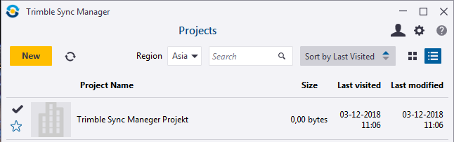 Trimble Sync Manager Projects 